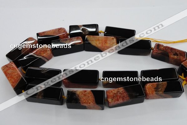CAG5542 15.5 inches 15*15*40mm cuboid agate druzy geode beads
