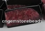 CAG5543 15.5 inches 15*15*40mm cuboid agate druzy geode beads