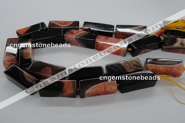 CAG5549 15.5 inches 15*15*40mm cuboid agate druzy geode beads