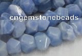 CAG557 16 inches 8*12mm faceted freeform blue agate beads wholesale