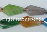 CAG5570 15 inches 12*23mm - 15*25mm faceted nuggets agate beads