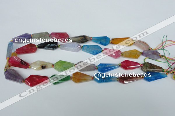 CAG5570 15 inches 12*23mm - 15*25mm faceted nuggets agate beads