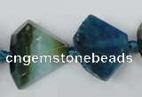 CAG5576 15 inches 20*25mm faceted triangle dragon veins agate beads