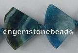 CAG5577 15 inches 22*32mm faceted triangle dragon veins agate beads