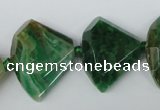 CAG5578 15 inches 20*25mm faceted triangle dragon veins agate beads