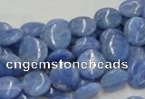 CAG558 16 inches 10mm flat round blue agate gemstone beads wholesale