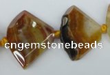 CAG5580 15 inches 20*30mm faceted triangle dragon veins agate beads