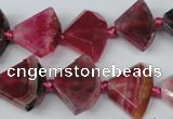 CAG5581 15 inches 15*20mm faceted triangle dragon veins agate beads