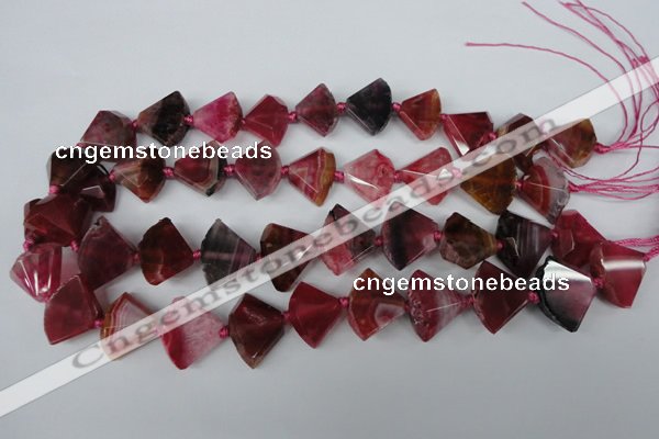 CAG5581 15 inches 15*20mm faceted triangle dragon veins agate beads