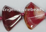 CAG5582 15 inches 25*32mm faceted triangle dragon veins agate beads