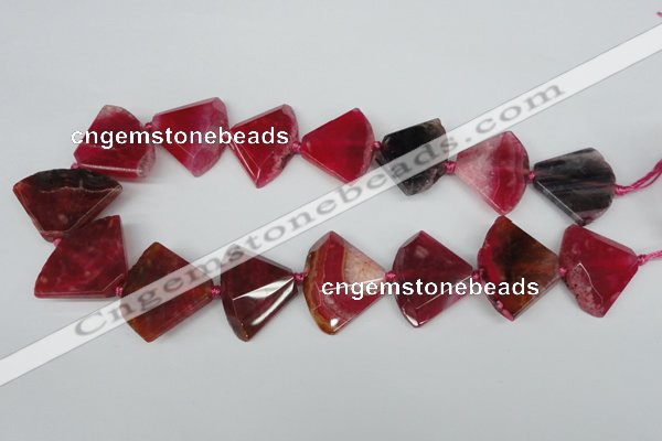 CAG5582 15 inches 25*32mm faceted triangle dragon veins agate beads