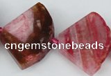 CAG5584 15 inches 30*40mm faceted triangle dragon veins agate beads