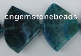 CAG5585 15 inches 30*40mm faceted triangle dragon veins agate beads