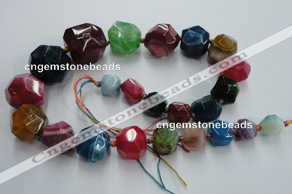 CAG5590 15 inches 10*12mm - 25*27mm faceted nuggets agate beads