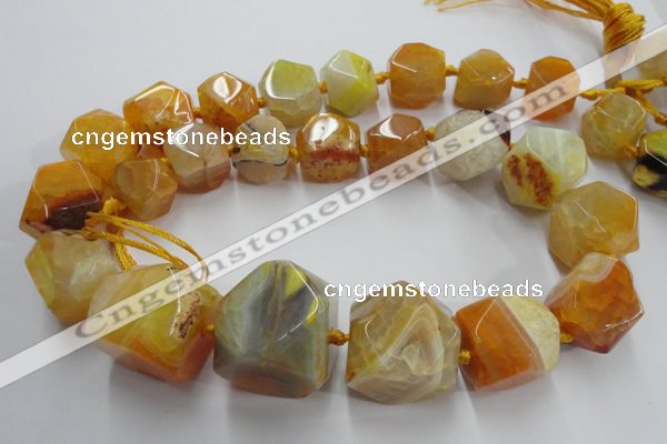 CAG5595 15 inches 12*14mm - 24*25mm faceted nuggets agate beads