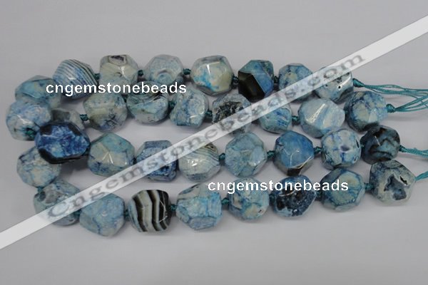 CAG5598 15 inches 20mm faceted nuggets agate gemstone beads