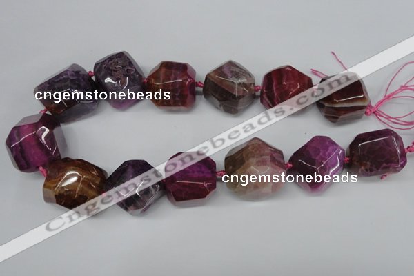 CAG5606 15 inches 25*28mm faceted nuggets agate gemstone beads