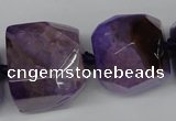 CAG5607 15 inches 20*22mm faceted nuggets agate gemstone beads