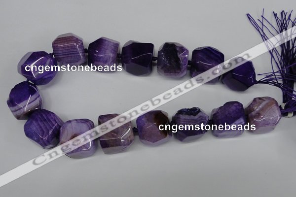 CAG5607 15 inches 20*22mm faceted nuggets agate gemstone beads