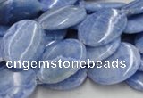 CAG561 16 inches 15*20mm oval blue agate gemstone beads wholesale