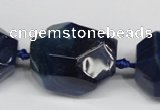 CAG5613 15 inches 25*30mm faceted nuggets agate gemstone beads