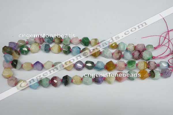 CAG5618 15 inches 10*12mm faceted nuggets agate gemstone beads