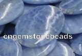 CAG562 16 inches 30*40mm oval blue agate gemstone beads wholesale