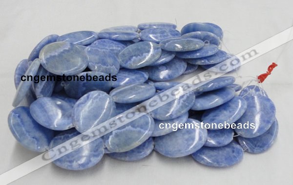 CAG562 16 inches 30*40mm oval blue agate gemstone beads wholesale