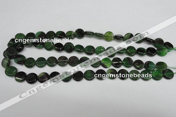 CAG5625 15 inches 12mm flat round dragon veins agate beads