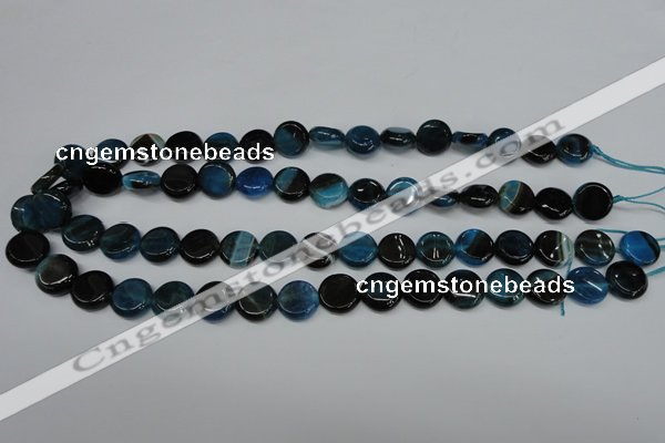 CAG5627 15 inches 12mm flat round dragon veins agate beads