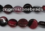 CAG5628 15 inches 12mm flat round dragon veins agate beads