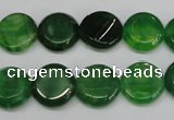 CAG5629 15 inches 12mm flat round dragon veins agate beads