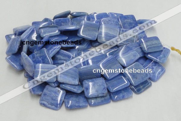 CAG563 16 inches 30*30mm square blue agate gemstone beads wholesale