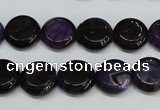 CAG5633 15 inches 12mm flat round dragon veins agate beads