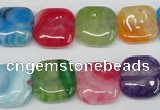 CAG5636 15 inches 14*14mm square dragon veins agate beads