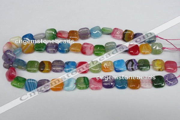 CAG5636 15 inches 14*14mm square dragon veins agate beads