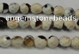 CAG5650 15 inches 4mm faceted round fire crackle agate beads