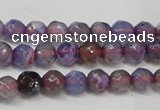 CAG5652 15 inches 4mm faceted round fire crackle agate beads