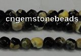 CAG5656 15 inches 4mm faceted round fire crackle agate beads