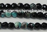 CAG5657 15 inches 4mm faceted round fire crackle agate beads