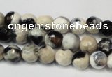 CAG5665 15 inches 6mm faceted round fire crackle agate beads