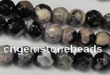 CAG5668 15 inches 6mm faceted round fire crackle agate beads