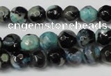 CAG5670 15 inches 6mm faceted round fire crackle agate beads