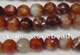 CAG5675 15 inches 6mm faceted round fire crackle agate beads