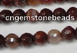 CAG5676 15 inches 6mm faceted round fire crackle agate beads