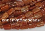 CAG568 15.5 inches 8*10mm rectangle natural fire agate beads