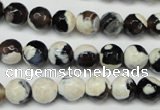 CAG5680 15 inches 8mm faceted round fire crackle agate beads