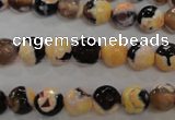 CAG5682 15 inches 8mm faceted round fire crackle agate beads