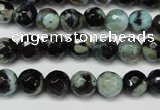 CAG5685 15 inches 8mm faceted round fire crackle agate beads