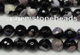 CAG5686 15 inches 8mm faceted round fire crackle agate beads